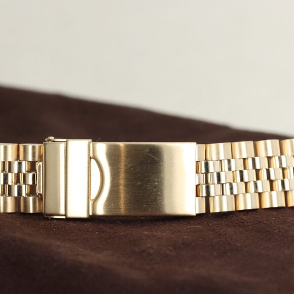 Hadley-Roma 20mm Gold Plated Solid Link Men's Watch Bracelet/Band, MB4215Y - Picture 4 of 4